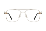 Drive Silver, Retro Square Aviator Glasses - Front