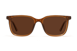 Marvel Brown, Oversized Square Brown Sunglasses with Brown Polarized Lenses – front view