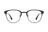 Honest Black, Schwarze Browline-Brille - Vorderseite