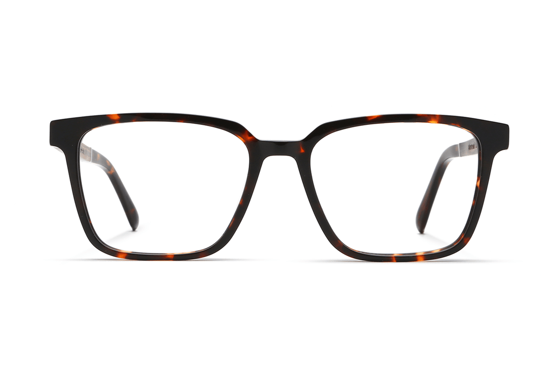 Trust Brown, Braune quadratische Brille aus Azetat - Vorderseite