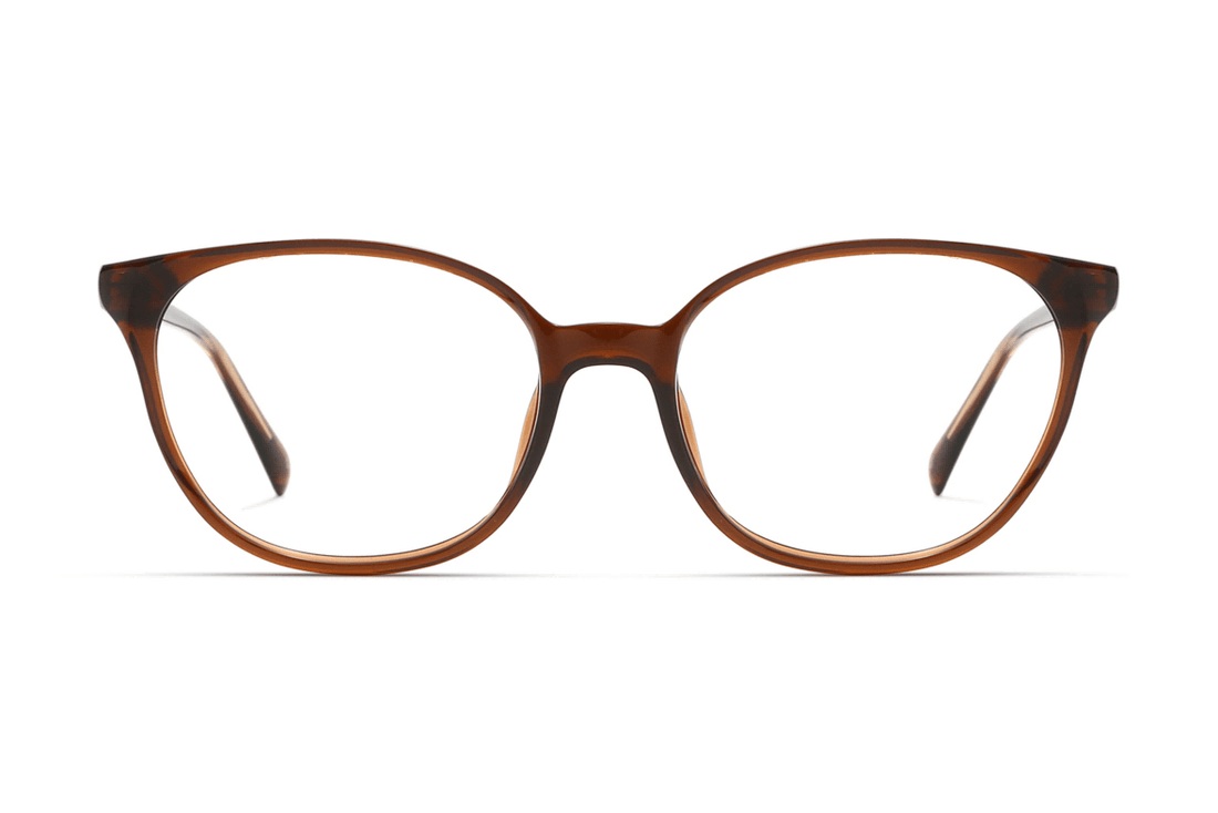 Serene Brown, ovale braune Acetatbrille - Vorderseite