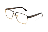 Euphoria, Retro-Rechteck-Goldmetallbrille - gewinkelt