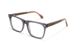 Grace Grey, quadratische graue Acetatbrille - gewinkelt