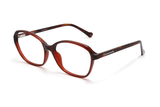 Glee Red, Geometrische rote Acetatbrille - gewinkelt