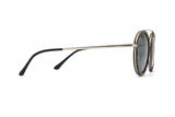 Aspen Silver, runde Sonnenbrille mit doppelter Brücke - Seite
