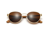 Austin Gold, runde goldene Metall-Sonnenbrille - gefaltet