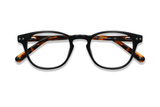Dash Black, Retro Square Black Acetat Brille - gefaltet