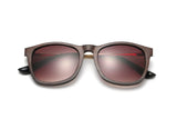 Quadratische Sonnenbrille Hazel, brauner Farbverlauf - gefaltet