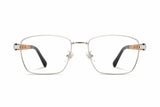 Fair Silver, Silberne quadratische Metallbrille - Front