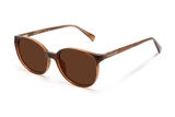 Serene Brown, Ovale braune Sonnenbrille mit braunen polarisierten Gläsern - Schrägansicht von oben