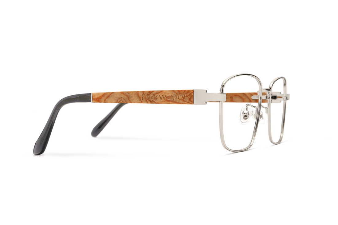 Fair Silver, Gafas cuadradas de metal plateado - Side