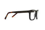 Bold Black, gafas rectangulares de madera de roble negro - Lateral
