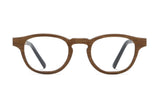 Harmony Brown, Gafas cuadradas redondeadas de madera - Delantero