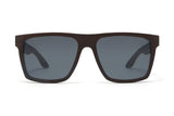 Shade, Gafas de sol cuadradas de madera negras sobredimensionadas con lentes polarizadas grises - Anverso