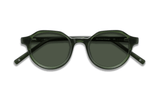 Wonder Green, Gafas de sol redondas geométricas verdes - vista frontal plegada