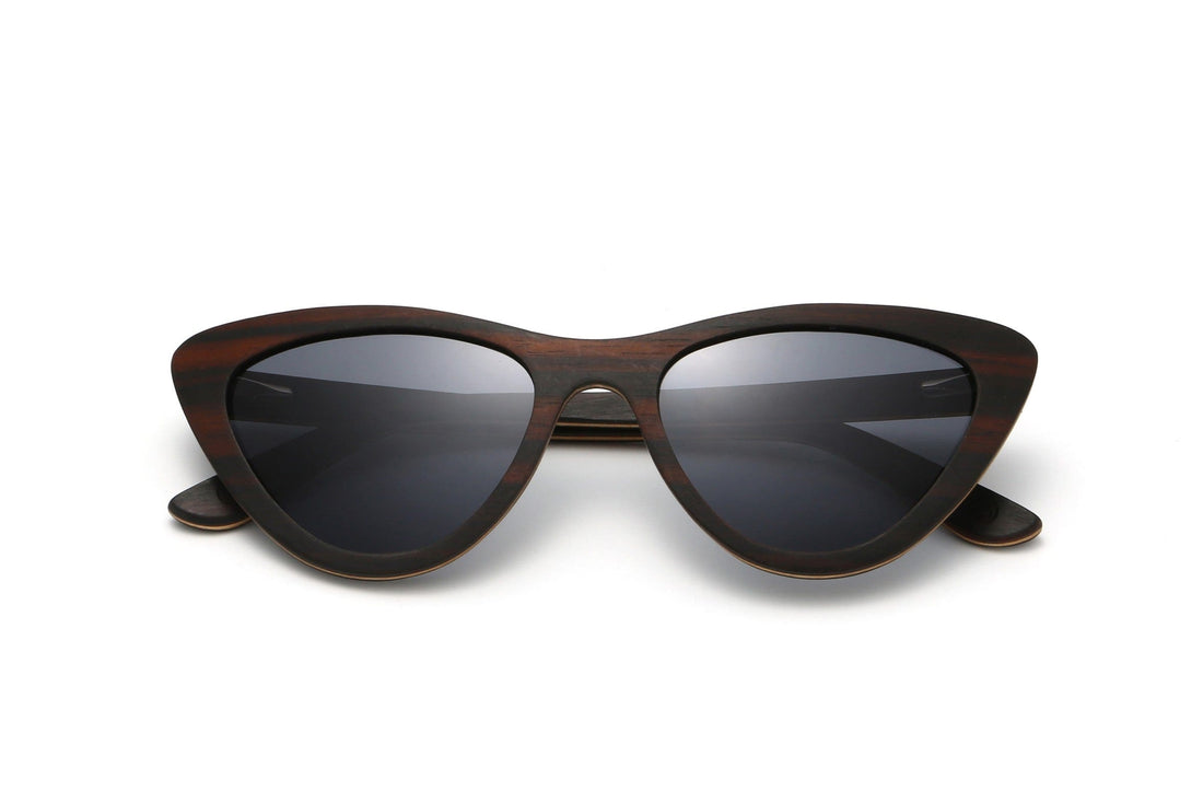 Selena, pienet kissansilmä-aurinkolasit mustat - taitetut