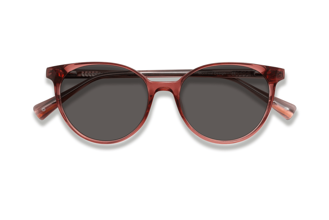 Felicity Pink, soikeat vaaleanpunaiset aurinkolasit harmailla polarisoiduilla linsseillä - taitettu etukuva