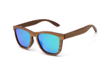 Racer, Wood Polarized Vihreä peili aurinkolasit - kulmikas