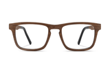 Lunettes en bois de chêne marron, rectangulaires et Bold Brown- avant
