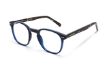 Dare Navy, lunettes rétro carrées en acétate bleu marine - coudées
