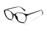 Serene Black, lunettes ovales en acétate noir - angulaires
