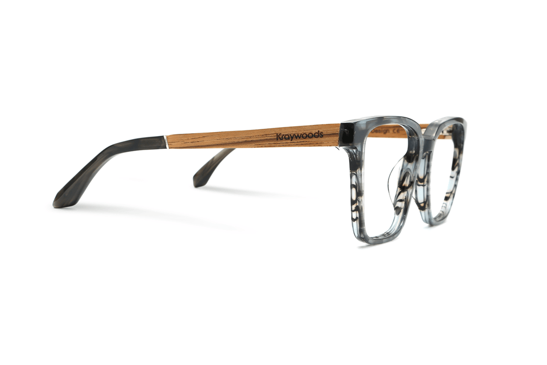 Trust Grey, Lunettes carrées en acétate gris - Side
