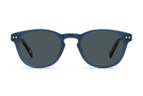 Dash Navy, Lunettes de soleil rétro carrées bleu marine - vue de face