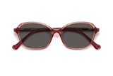 Glee Red, Geometric Red Sunglasses with grey polarized lenses - folded front view