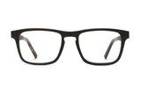 Bold Black, rechthoekig zwart eiken houten bril - voorkant