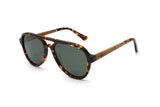 Runner, Green Tortoise Aviator Zonnebril - Schuin
