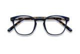 Dare Navy, Retro Vierkante Marineblauwe Acetaatbril - Gevouwen