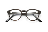 Cheer Black, Retro Ronde Eiken Houten Bril - Gevouwen