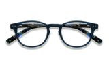 Dash Navy, Retro Vierkante Marineblauwe Acetaatbril - Gevouwen