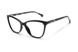Allure Black , Cat Eye-briller i svart acetat – vinklet