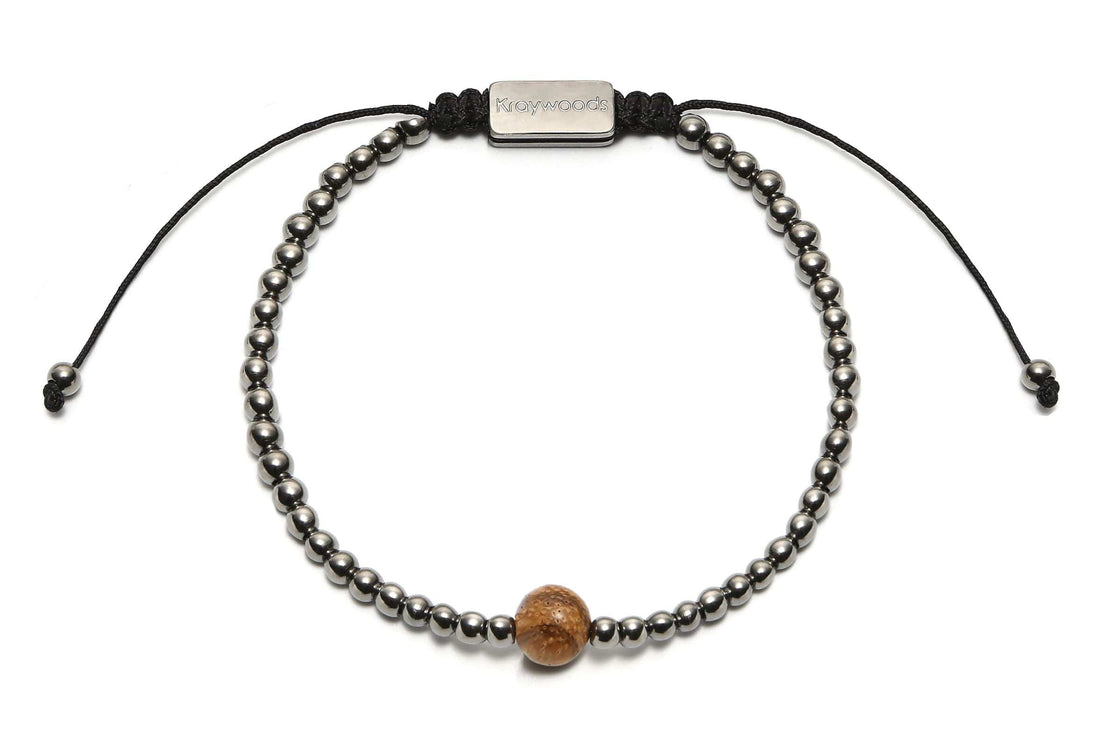 Gunmetal makraméarmband