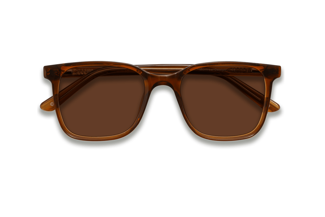 Marvel Brown, Oversized Square Brown solglasögon med bruna polariserande linser - vikta framifrån