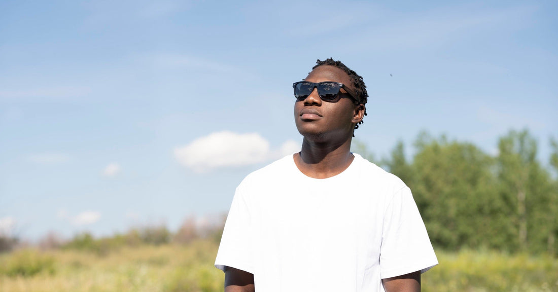 man wearing Kraywoods polarized sunglasses outdoors