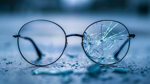 cracked glasses lens