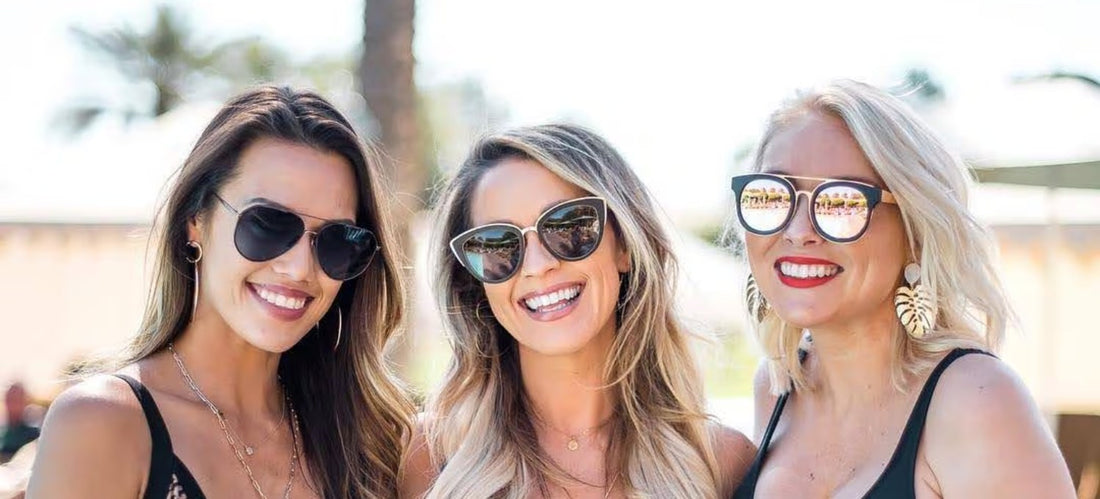 blonde women wearing Kraywoods women's sunglasses collection