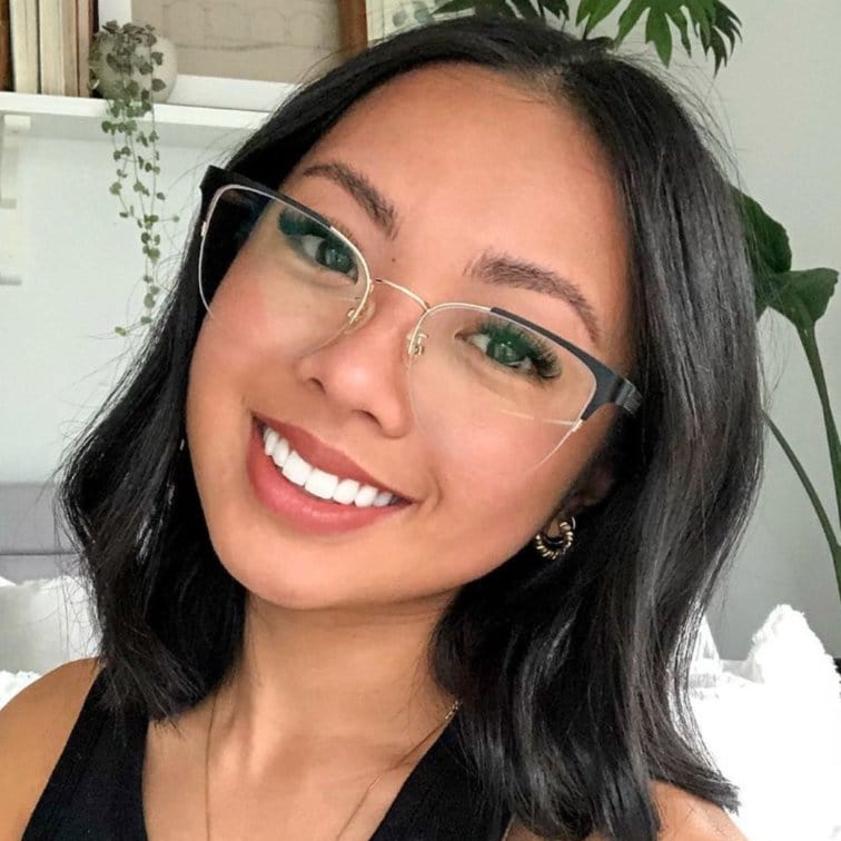 Woman wearing Kraywoods low bridge eyeglasses