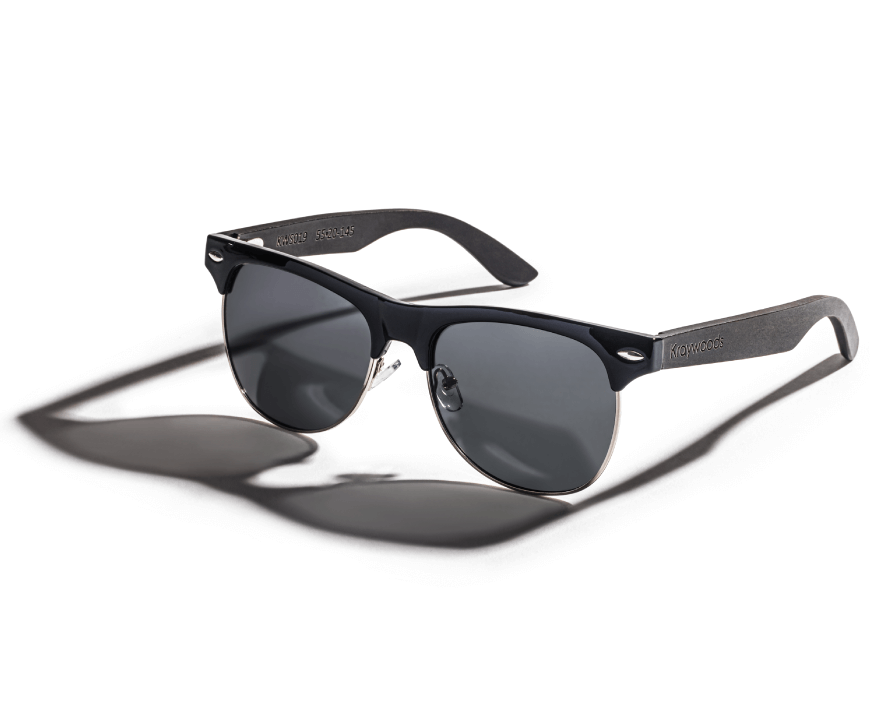 Challenger Sunglasses, Black Wood Square Sunglasses