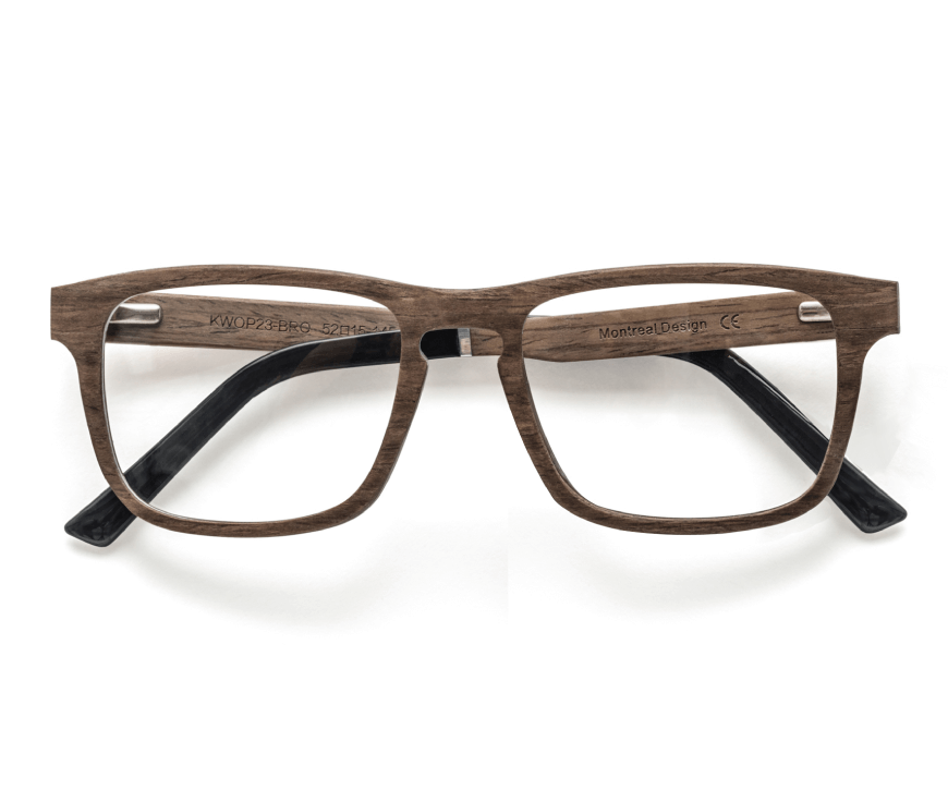 Kraywoods Racer, Square Sunglasses made from Walnut wood with Polarized Green Lenses