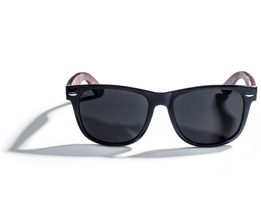 Challenger Sunglasses, Black Wood Square Sunglasses