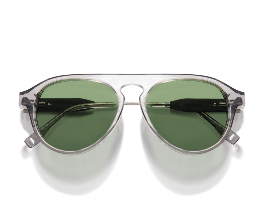 Kraywoods Ash, lunettes de soleil aviateur vintage en bois de noyer et protection UV 100%, verres polarisés