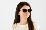 Woman wearing Glee Red, Geometric Red Acetate Glasses