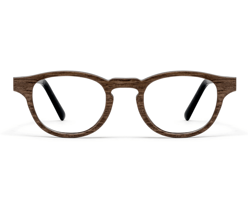 Harmony Brown - Lunettes Vintage Browline en bois de chêne