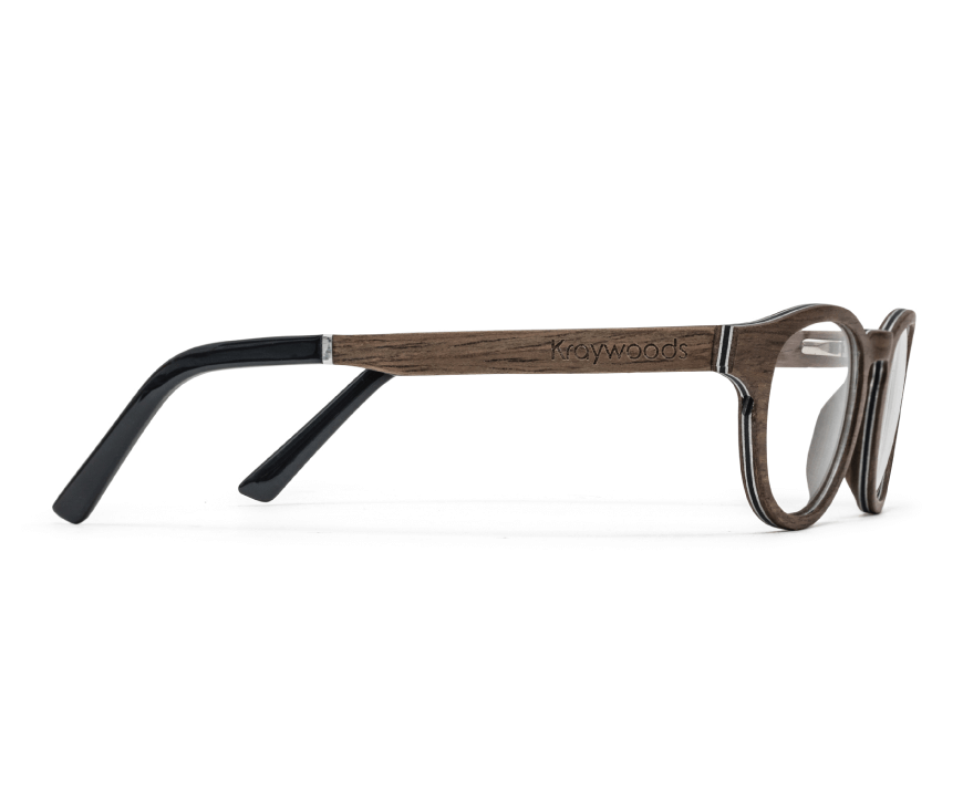 Harmony Brown - Lunettes Vintage Browline en bois de chêne