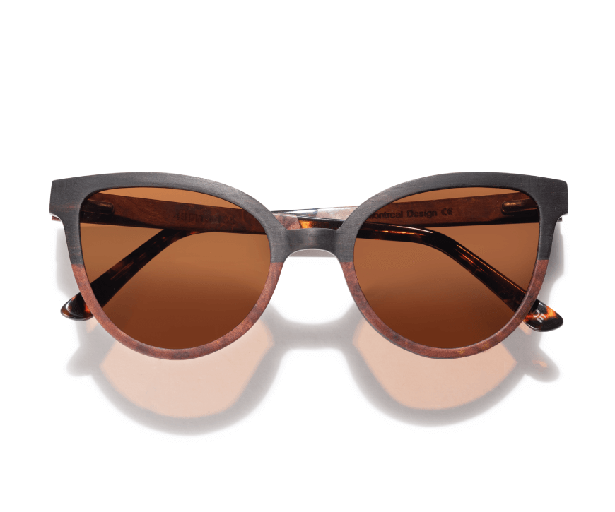 Kraywoods Racer, Green Mirror Sunglasses with Square Walnut Wood Frame and 100% UV Protection, Polarized Lenses