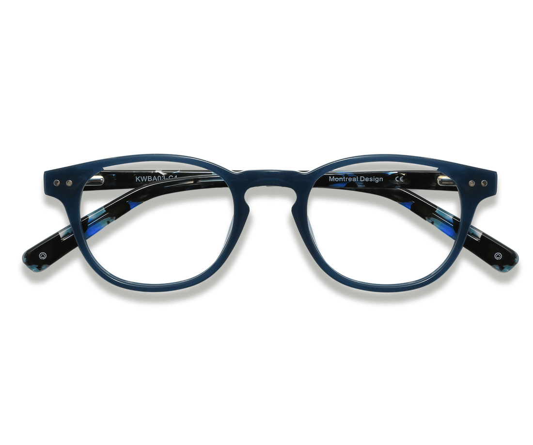 Dash Marine Lunettes r tro carr es en ac tate bleu Kraywoods