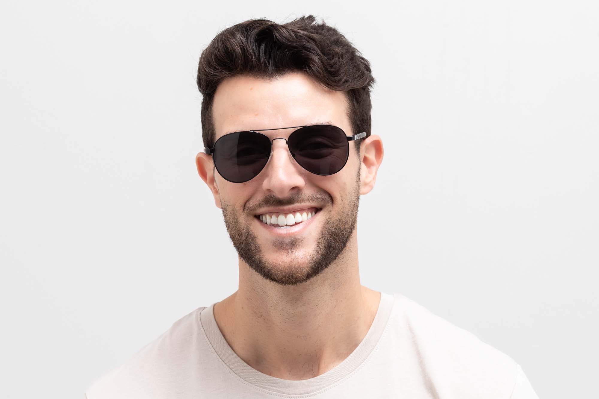 Leo Sunglasses | Black Aviator Sunglasses | Polarized